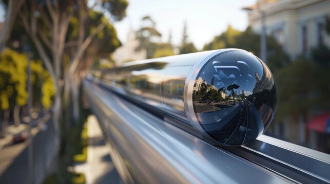 Hyperloop Transport: A vacuum train concept that allows for high-speed, energy-efficient, long-distance travel, offering a sustainable and revolutionary transport solution.
