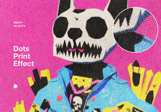 Halftone Print Style Effect Mockup