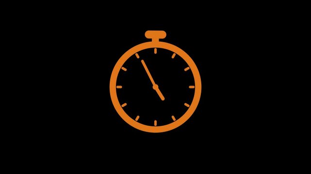 Counting down simple clock animated, Minimalist stopwatch isolated animation with a simple design