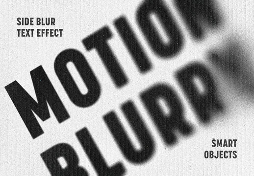 Side Blur Paper Text Effect Mockup