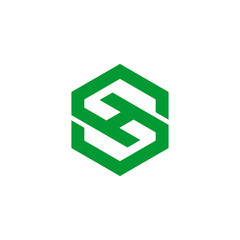 Green Hexagon Logo with Interlocking Letters S and H
