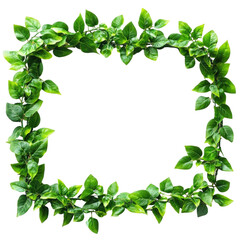 frame of green leaves