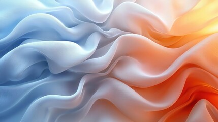 Fototapeta premium Smooth Abstract Wave Pattern in Soft Blue and Orange Tones