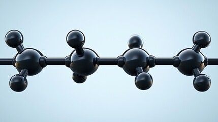 Molecular structure graphic against a soft blue background