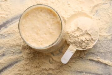 a glass of protein shake