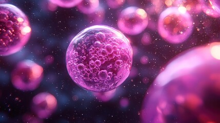 Fototapeta premium Colorful Molecular Biology Theme with Soft Background Effects