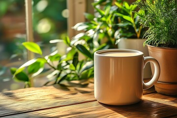 植物とコーヒーカップ