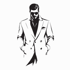 Stylish man in coat image. Handsome Stylish Man Showcasing Street Fashion.