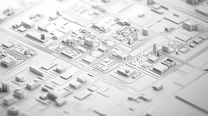 63. A digital blueprint of a minimal futuristic city layout, designed with simplicity in mind.