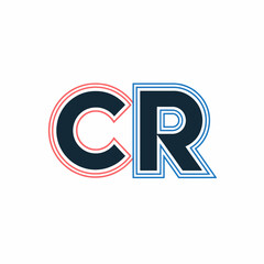 CR Logo – Elegant Letter Combination, Stylish Typography, Modern Initials, Luxury Branding, Minimalist Design, Fashion Identity, Black and White, Classy, Professional, Graphic Symbol, Corpora