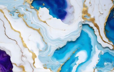 Luxurious marble wallpaper background. Luxury marble texture with gold glitter and blue tone. Indigo ocean blue marbling with natural luxury style swirls of marble and gold powder geode pattern.