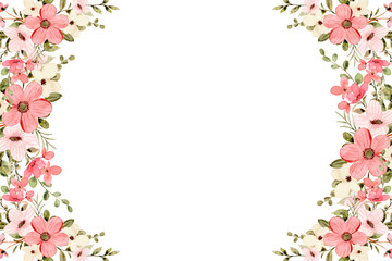 Watercolor flowers background vector for design.