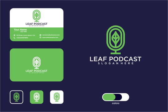 Green Leaf Podcast Business Card Design