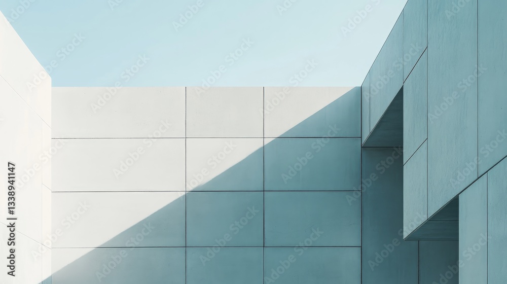 Poster minimalist architecture with geometric lines and soft shadows