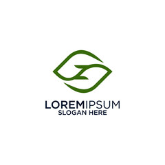 Green Leaf Z Logo Design Template