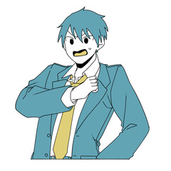 驚いている男子高校生