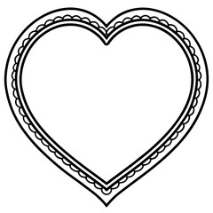 Elegant line art heart photo frame