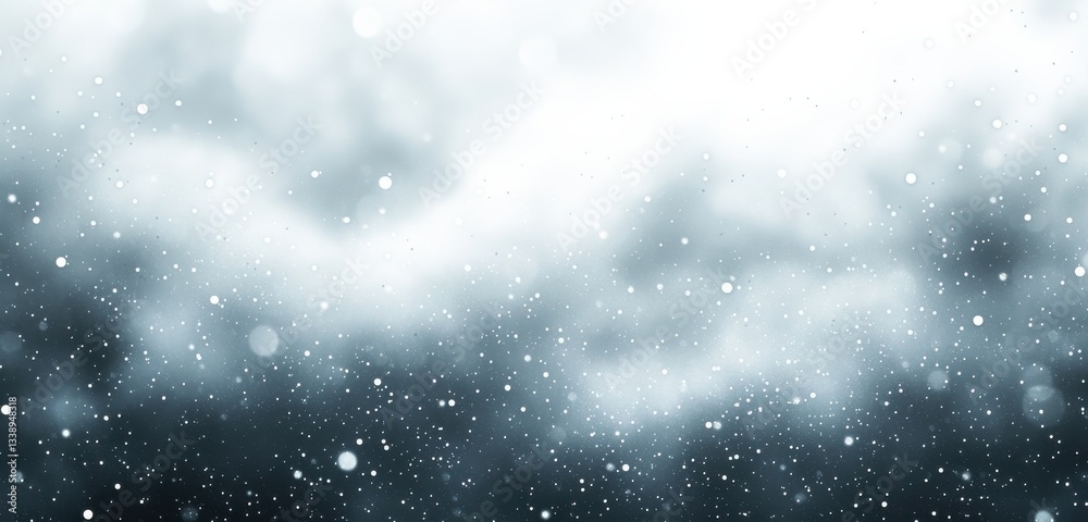 Poster White bokeh lights creating a sparkling effect on a gradient gray background