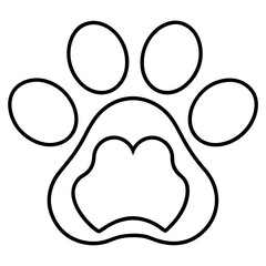 Elegant Paw-Heart Outline Design