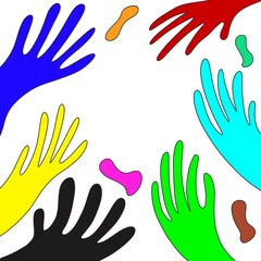 Fototapeta premium colorful hand prints