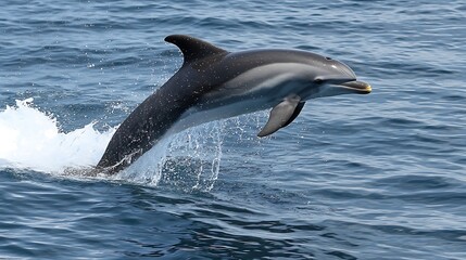 Obraz premium Oceanic dolphin leaping out of water