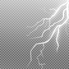 lightnings. Thunder-storm and lightnings. Magic and bright lighting effects. Vector Illustration.