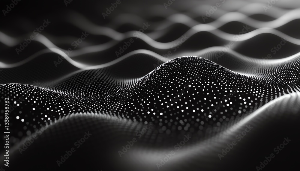 Leinwandbilder futuristic big data network connection design with black background, 3d hexagonal honeycomb landscap