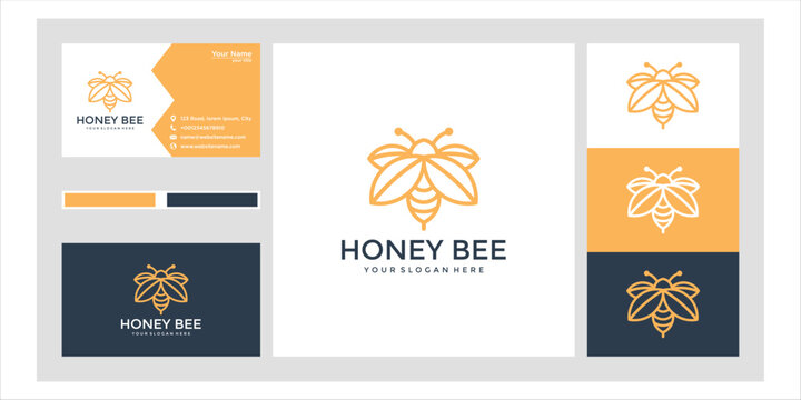Honey Bee Logo Design: Minimalist Branding Vector Illustration