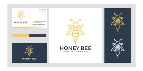 Honey Bee Logo Design: Minimalist Line Art Branding