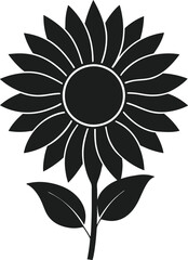 Fototapeta premium Elegant Sunflower Silhouette Vector – Floral Illustration for Mother’s Day and Decorative Designs
