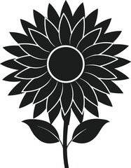 Fototapeta premium Elegant Sunflower Silhouette Vector – Floral Illustration for Mother’s Day