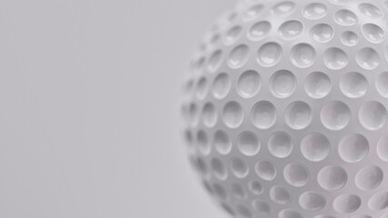 Minimalist Close-Up of a Golf Ball on White Background