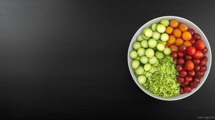 Nutritious bowl overflowing with fresh fruits and colorful vegetables for a balanced diet experience