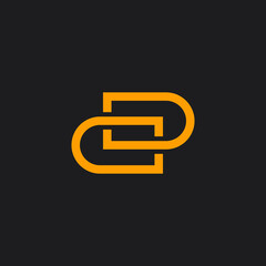 Interlocked Orange Letters Logo on Dark Background