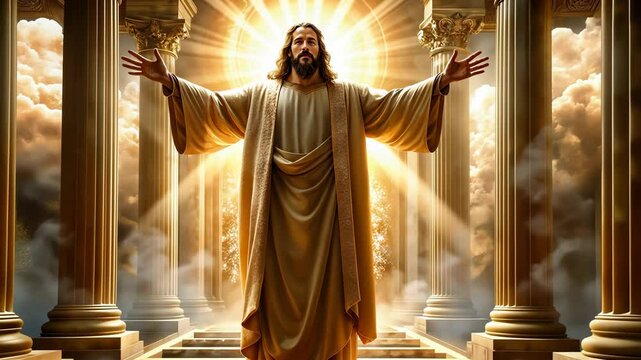 Jesus Christ in the Heavenly Sanctuary as our Intercessor and Advocate next to the Father 4K