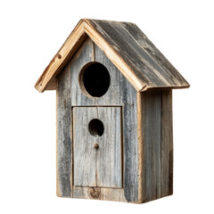 wooden birdhouse isolated on white