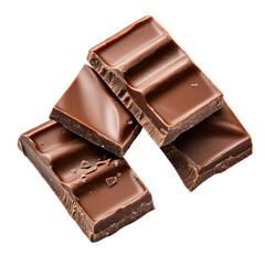 Obraz premium chocolate pieces isolated on white background