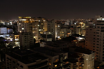 views of the city of Santo Domingo at night