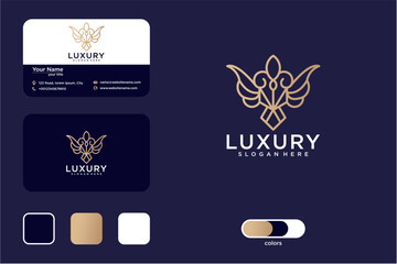 Luxury Business Card Design Template With Elegant Logo