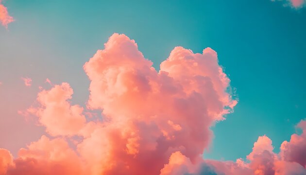 Pink clouds in a blue sky background, outdoors, travel