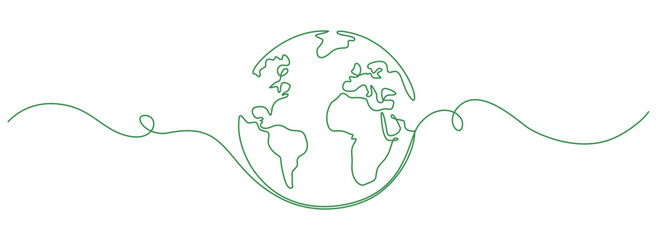 Earth day line art style vector illustration	