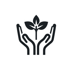 Obraz premium Hands nurturing a small plant, symbol of environmental care