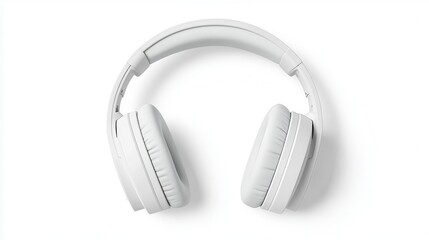 Stylish White Headphones on White Background for Music Lovers and Audiophiles