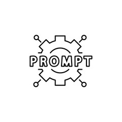Artificial intelligence icon, AI prompt Symbol, Editable Stroke