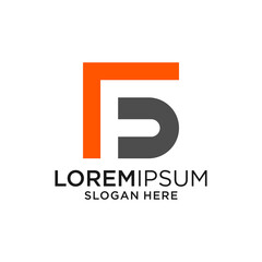 Modern Abstract Orange and Gray Letter Logo Design