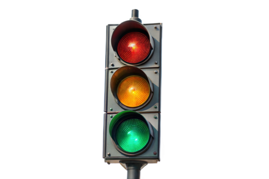 Urban Traffic Light with Clear Background.
