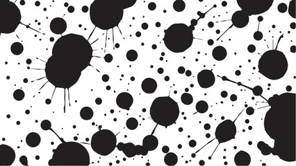 Black ink splash on white background. Ink splash and ink blots. Close up of a black ink splatter.