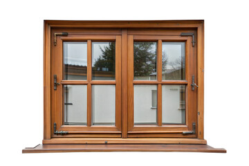 Obraz premium Vintage Wooden Window with Shutters, Antique Design Element.