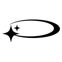 Dynamic black swirling shape with sparkling accents, evoking a futuristic and cosmic aesthetic. Perfect for modern designs, space posters, and, cards, logos, and Y2K-style elements. © Danchenko