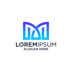 Modern Blue And Purple Gradient Letter M Logo Design